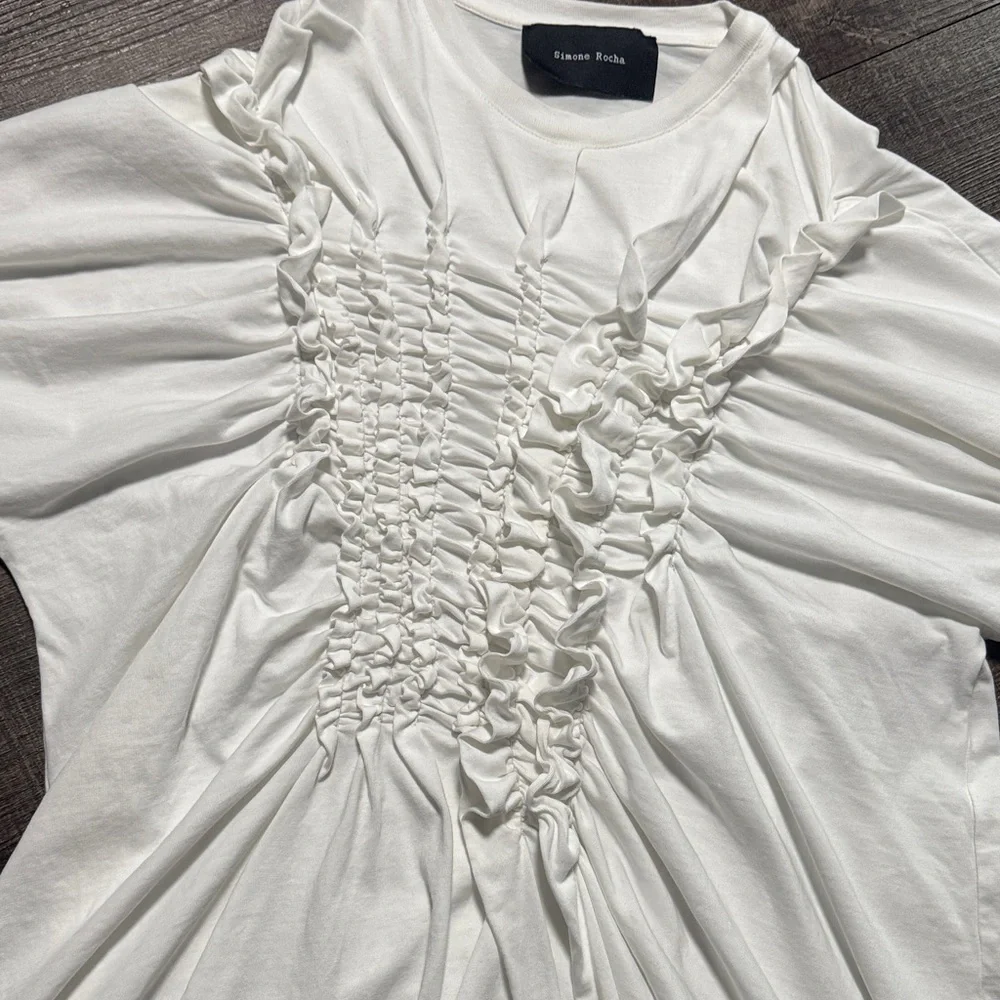 Simone Rocha White Ruched Top - Picture 7 of 14